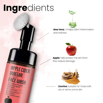 Luster Cosmetics Apple Cider Vinegar Foaming Face Wash - 100ml