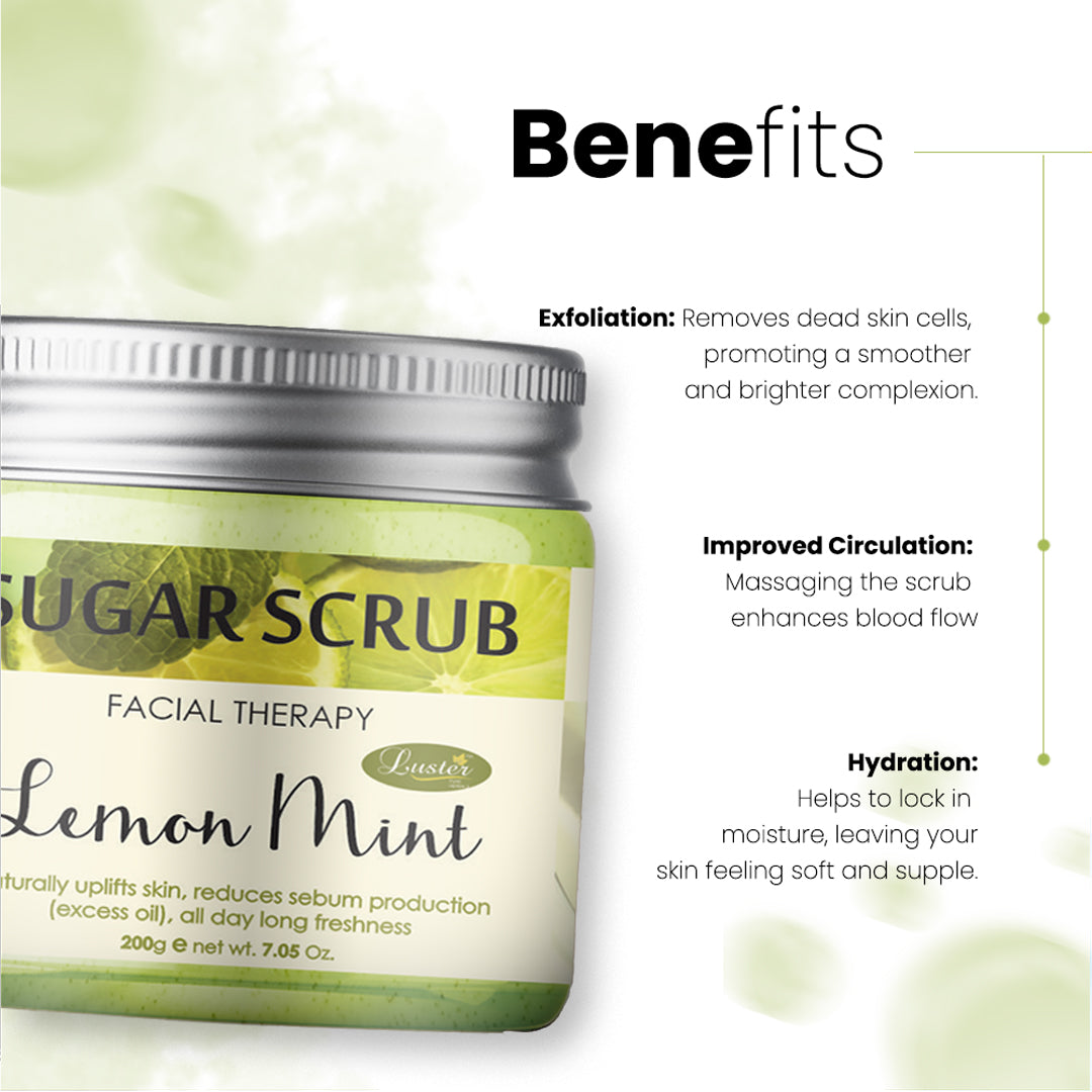 Luster Lemon Mint Sugar Scrub (Paraben & Sulfate Free)-200 gm