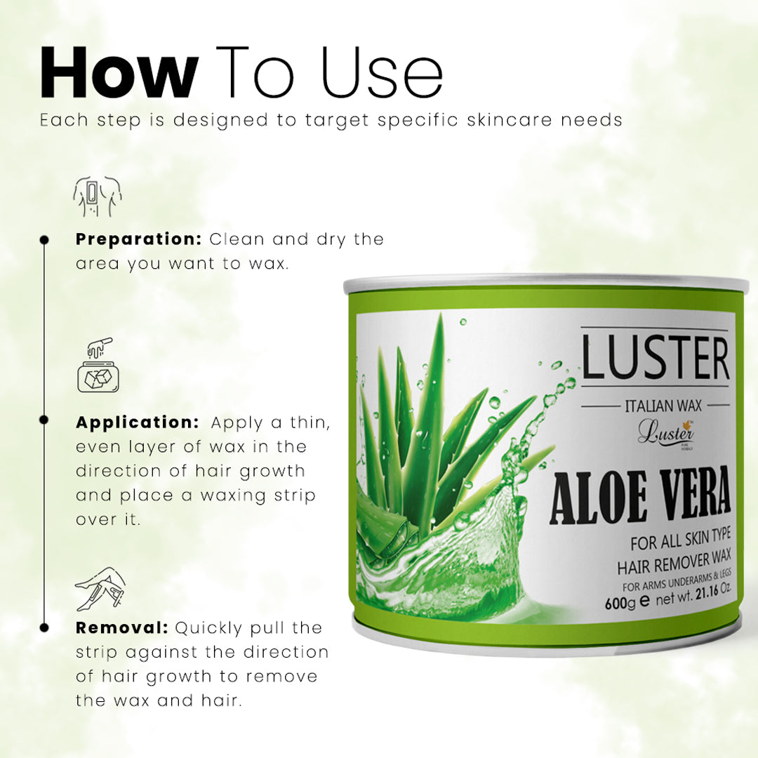 Luster Aloe Vera Hair Removal Hot Wax - 600g