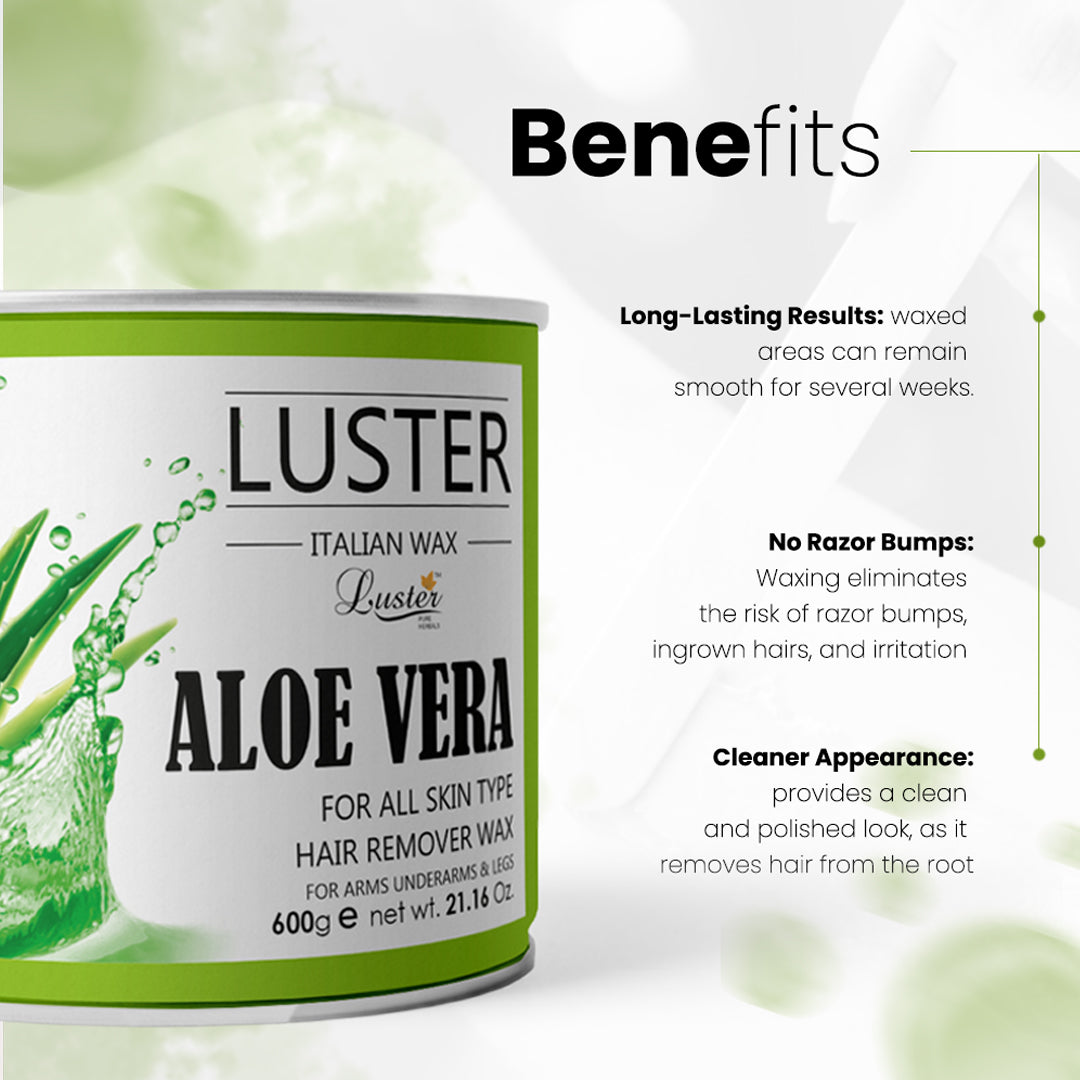 Luster Aloe Vera Hair Removal Hot Wax - 600g