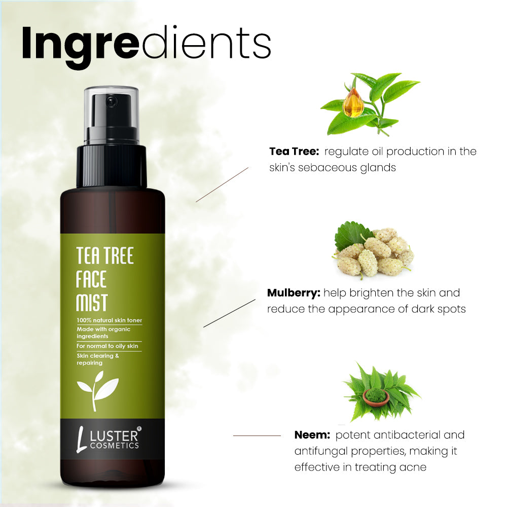Luster Cosmetics Tea Tree Face Mist Skin Toner - 115ml
