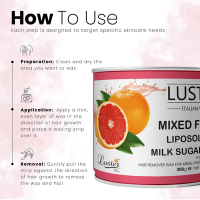 Luster Mixed Fruit Hair Removal Hot Wax - 300ml