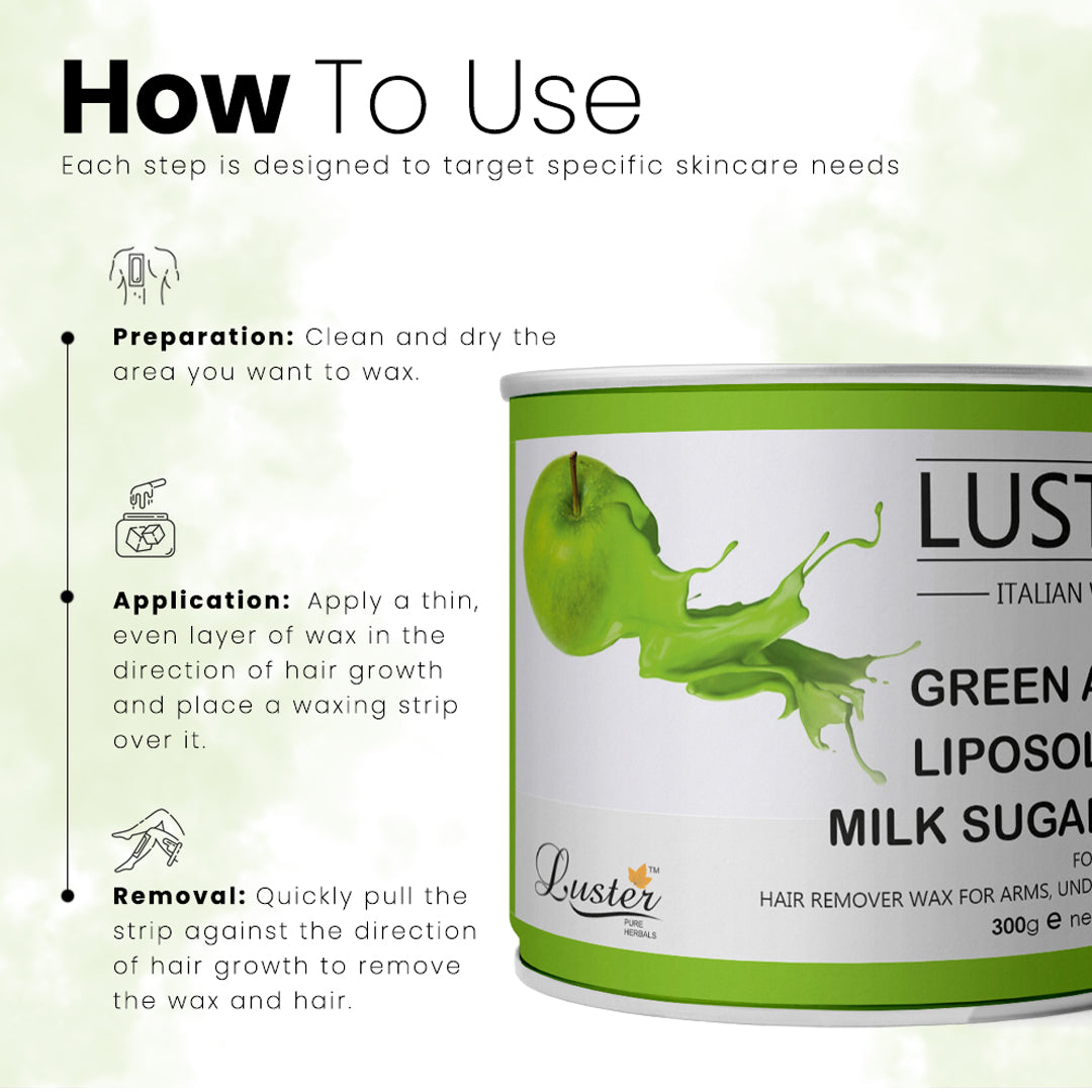 Luster Green Apple Hair Removal Hot Wax - 300ml