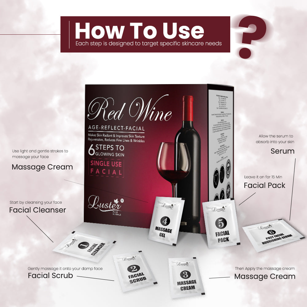 Luster Red Wine Age Reflect Facial Kit - 40g