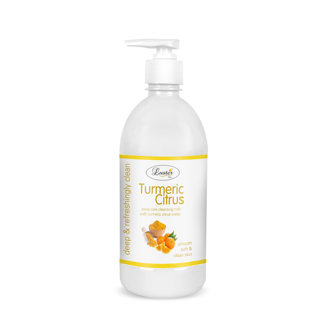 Luster Turmeric Citrus Cleansing Milk For Face | Extra Care Cleansing Milk With Turmeric Citrus Water | Cleansing Milk For Makeup Remover | Paraben & Sulfate Free - 500ml - Luster Cosmetics