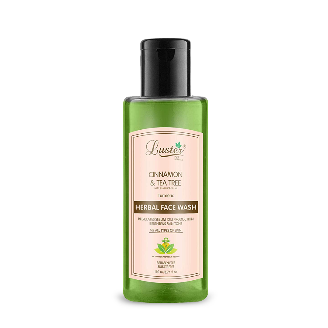 Luster Cinnamon & Tea Tree Face Wash | Made With Natural Ingredients | Herbal Acne Face Wash | For Oily & Dry Skin | For Women & Men (Paraben & Sulphate Free) -110ml - Luster Cosmetics