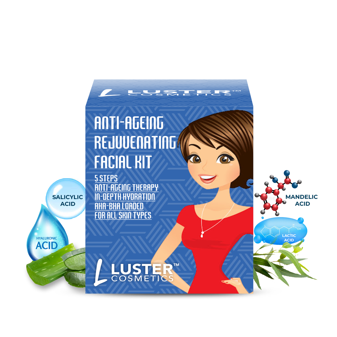 Luster Cosmetics Facial Combo | Bridal Glow & Anti Ageing & Rice Water - 3x45g