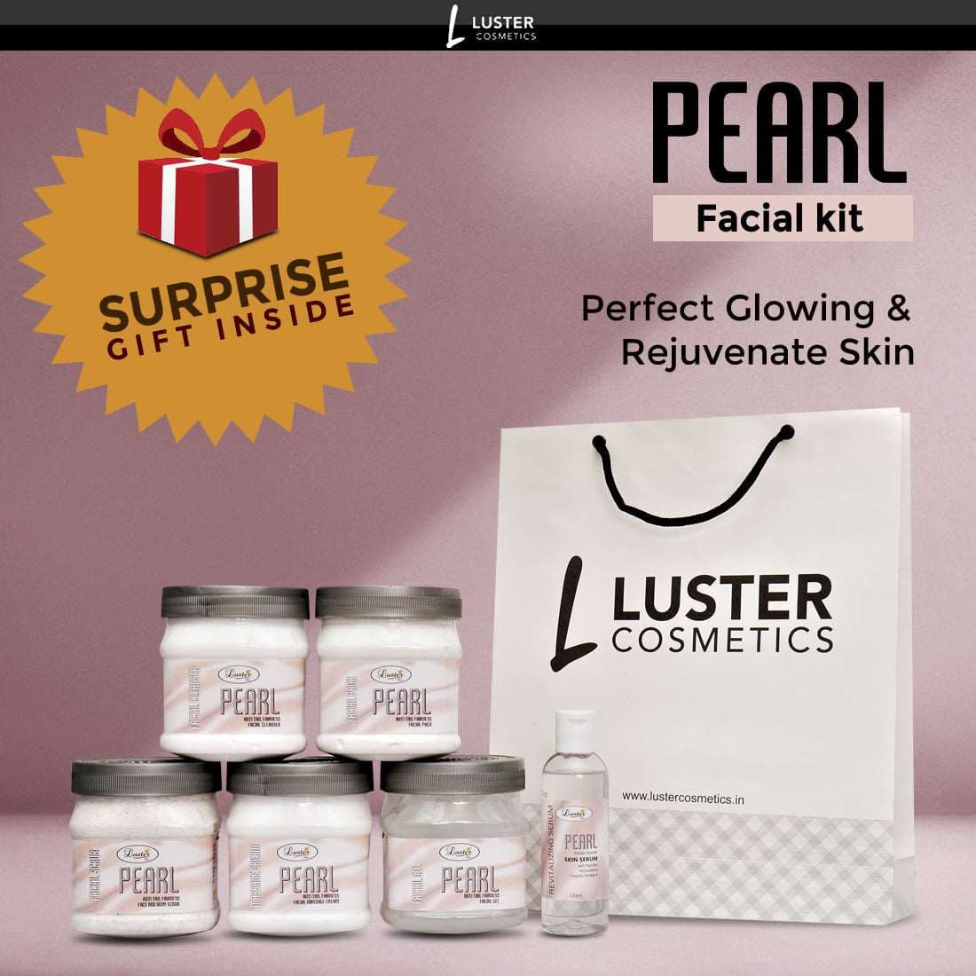 Luster Pearl Glow Whitening Facial Kit Salon Eco Pack 2600ml