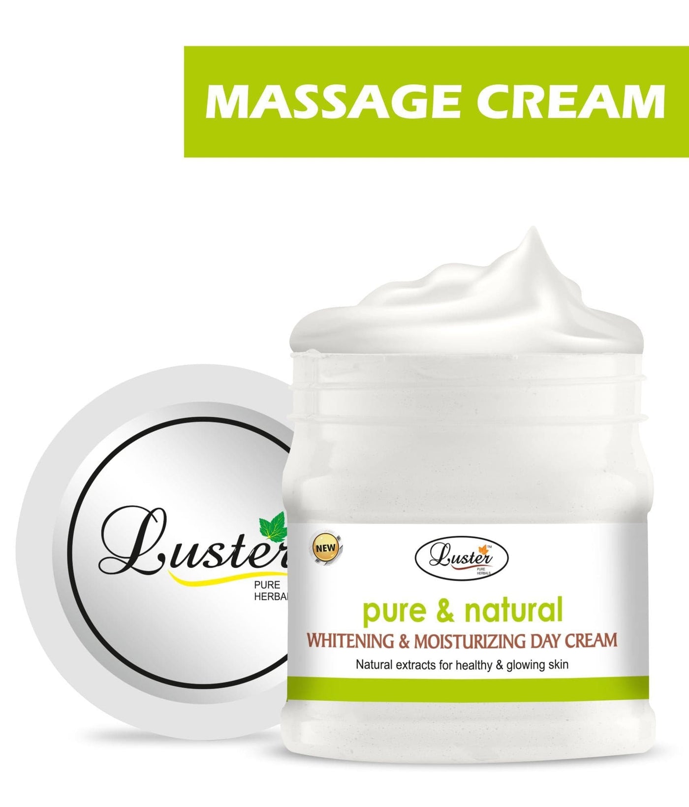 Luster Pure & Natural Whitening & Moisturizing Facial Massage Cream (Paraben & Sulfate Free)-500ml.