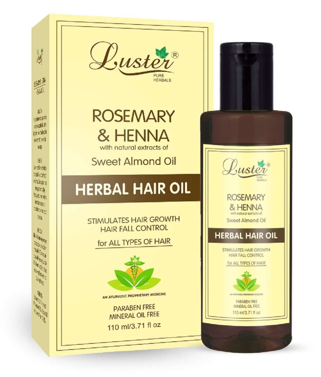 Luster Rosemary & Henna Herbal Hair Oil (Paraben & Mineral Oil Free)-110ml.