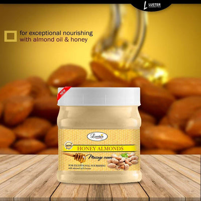 Luster Honey Almonds Exceptional Nourishing Facial Massage Cream (Paraben & Sulfate Free)-500ml - Luster Cosmetics