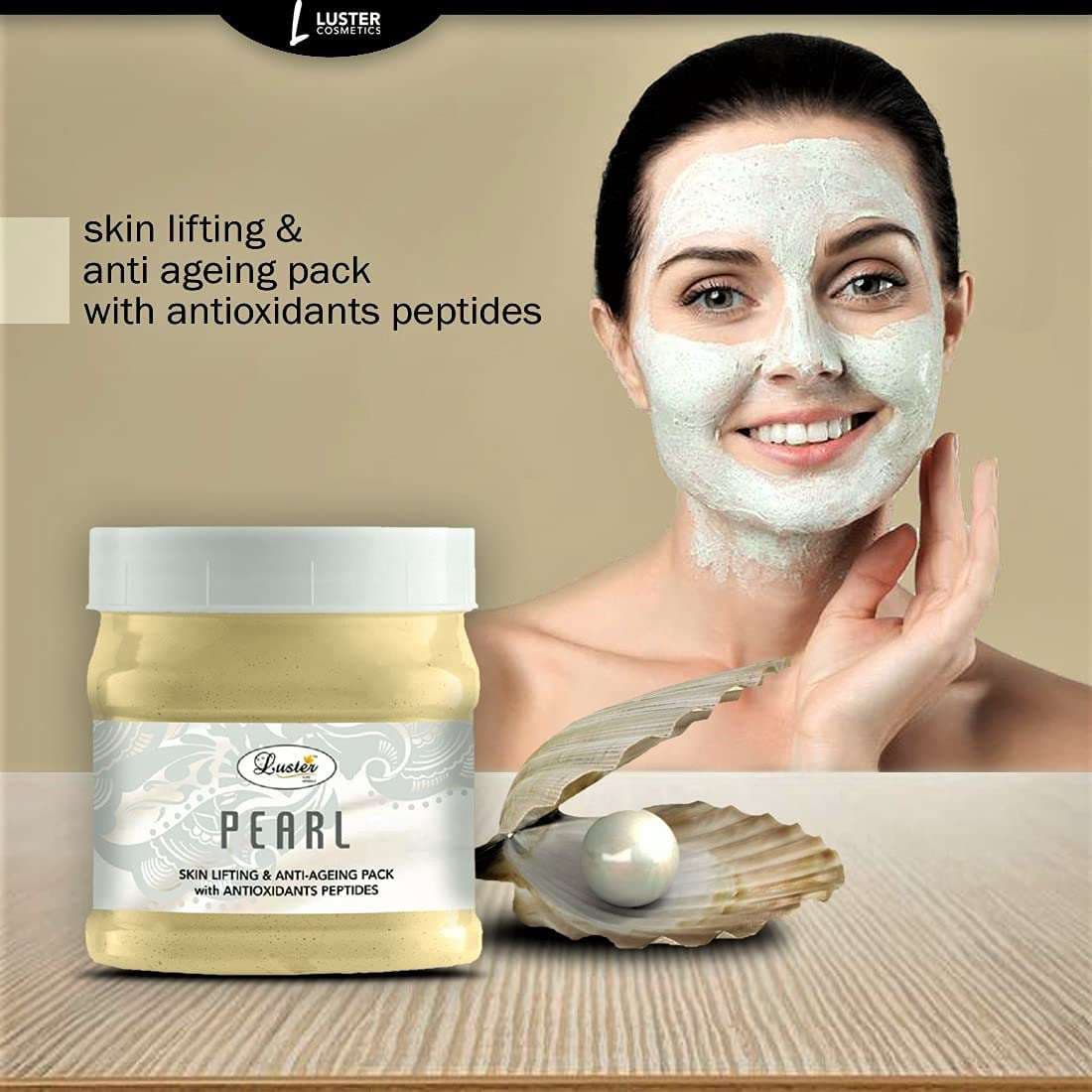 Luster Pearl Facial Kit | Helps Nourishes Deeply | Pearl Facial Scrub | Pearl Massage Cream | Pearl Massage Gel | Pearl Face Pack | Pearl Facial Kit for Women & Men | No Paraben - 500 ml (Pack of 4).