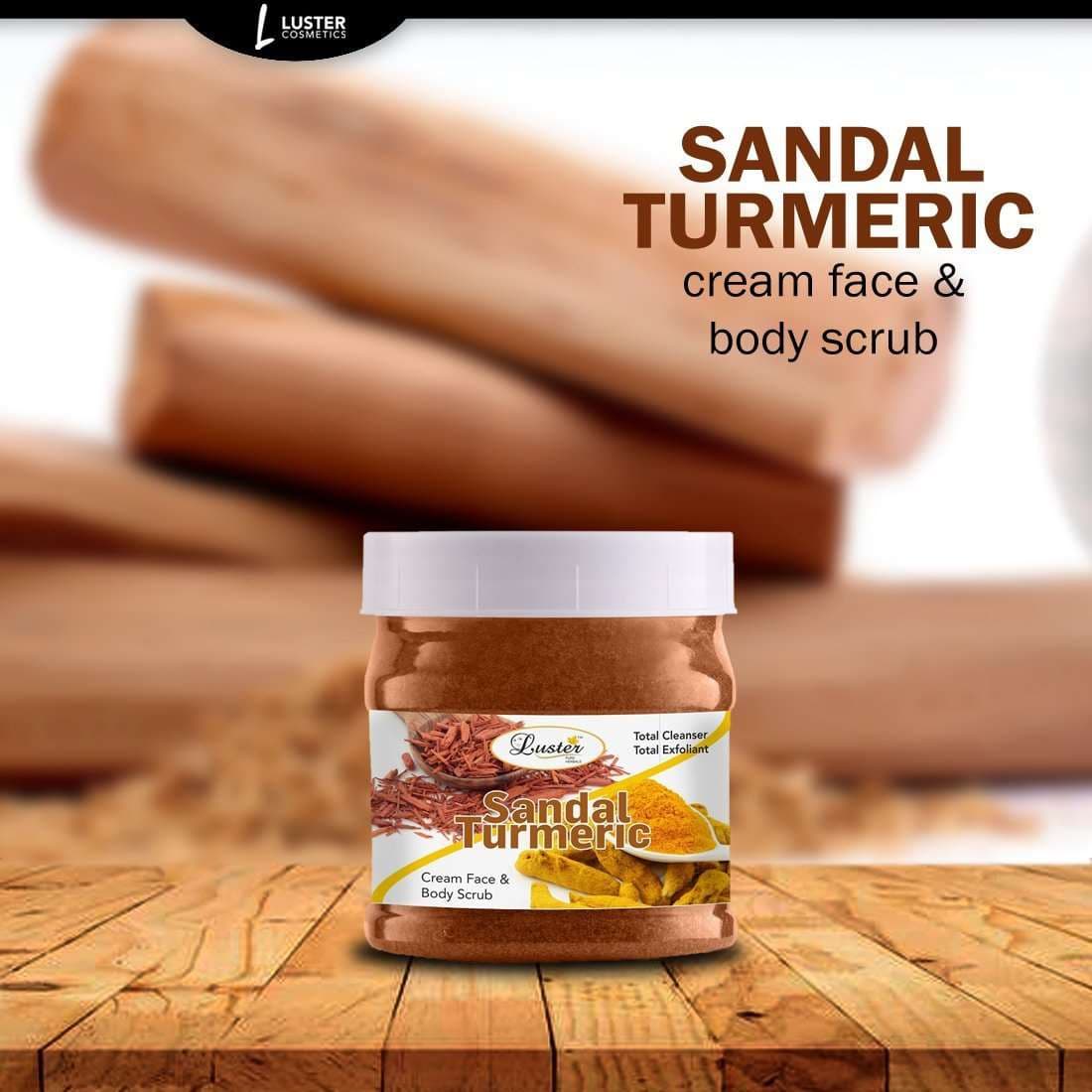 Luster Sandal & Turmeric Face & Body Gel Scrub (Paraben & Sulfate Free)-500 ml.