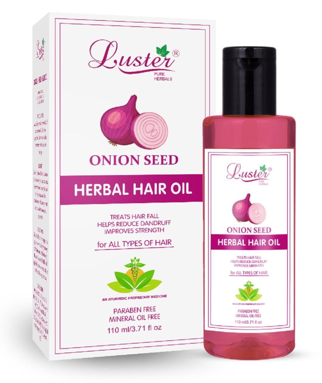 Luster Onion Seed Herbal Hair Oil (Paraben & Mineral Oil Free)-110 ml.